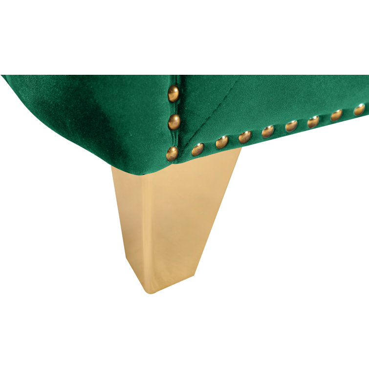 Michelle Green Velvet Armchair with Gold Iron Legs
