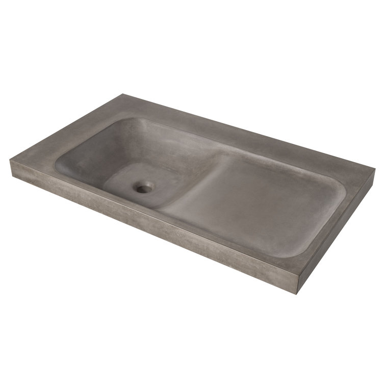 Modulus 36-Inch Smoke Gray Concrete Rectangular Bathroom Sink