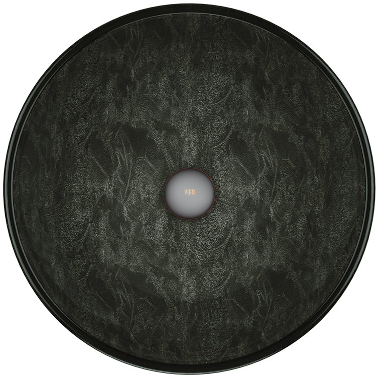 Gray Onyx 17" Circular Glass Vessel Sink