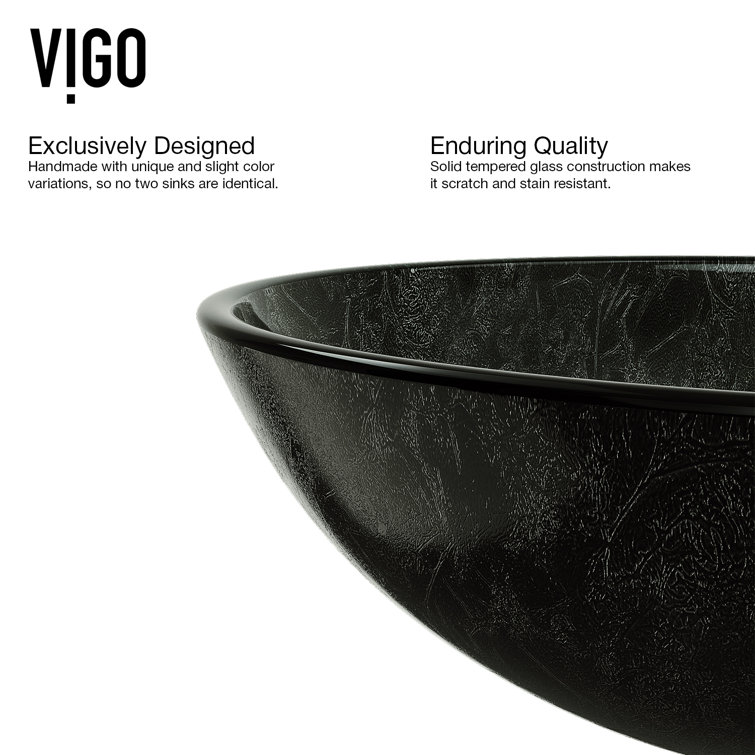 Gray Onyx 17" Circular Glass Vessel Sink