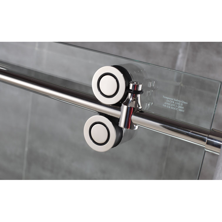 Langham XL 60" Clear Glass Frameless Sliding Shower Enclosure in Chrome