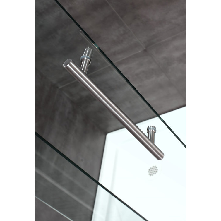 Langham 78" Frameless Sliding Shower Enclosure in Stainless Steel