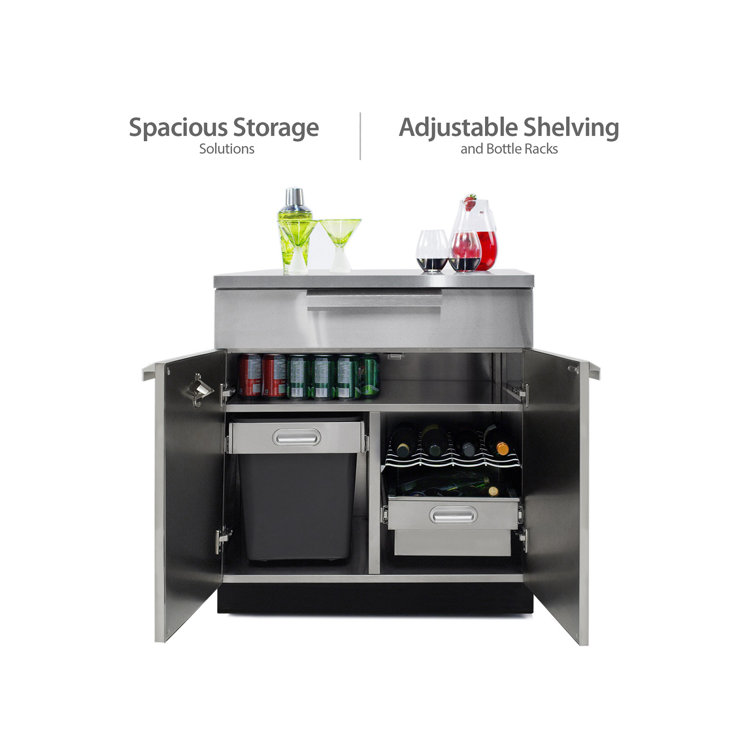 Stainless Steel 2-Piece Outdoor Kitchen Cabinet Set