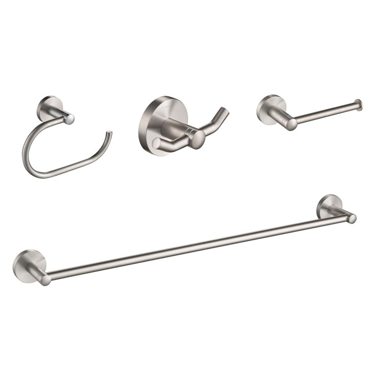 Elie Brushed Nickel 4-Piece Bathroom Hardware Set