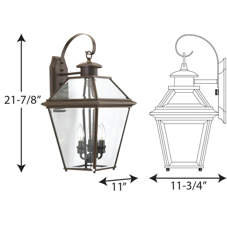 Elegant Antique Bronze Outdoor Wall Lantern with Beveled Glass