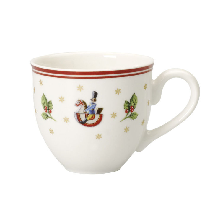 Christmas Floral Print Ceramic Espresso Mug