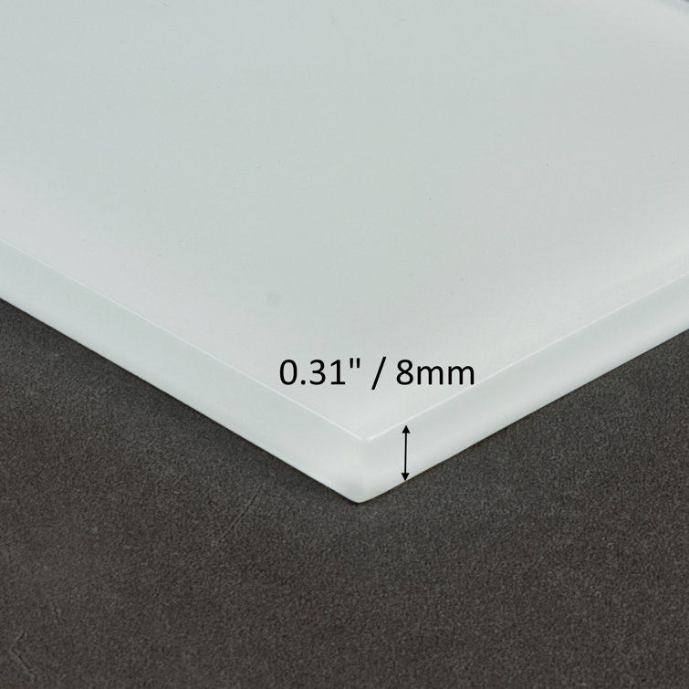 Super White 4" x 12" Glass Subway Tile