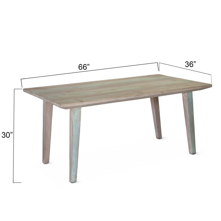 Vintage Teal Reclaimed Teak Wood 6-Seater Dining Table