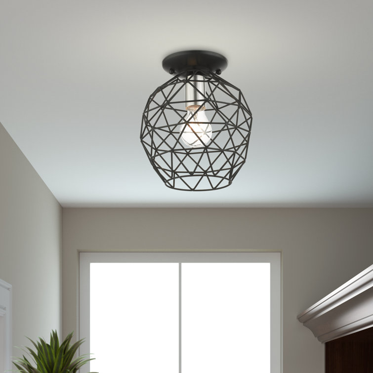 Geometrix Modern Black Nickel LED Flush Mount Light