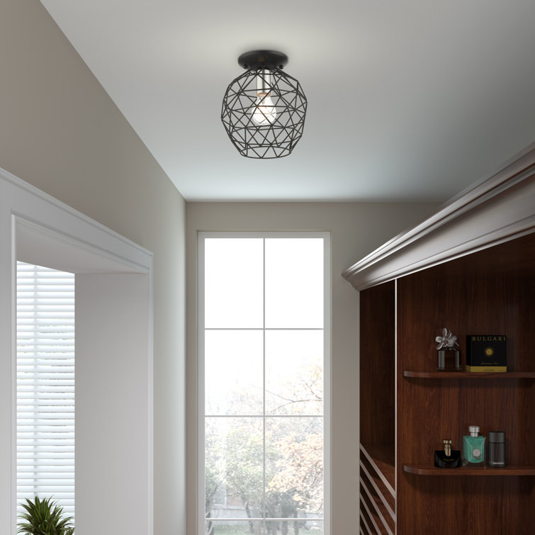 Geometrix Modern Black Nickel LED Flush Mount Light