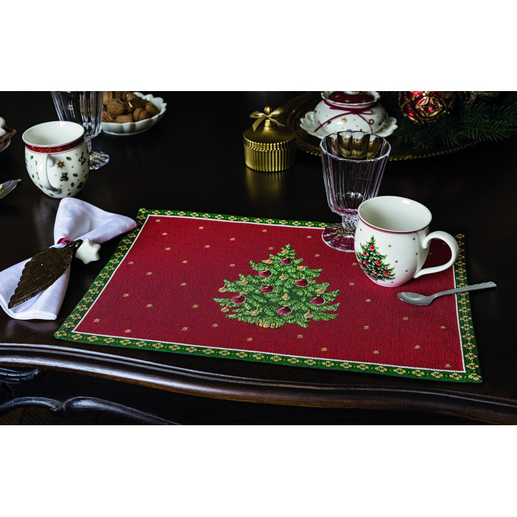 Toy's Delight Red and Green Cotton Christmas Placemat