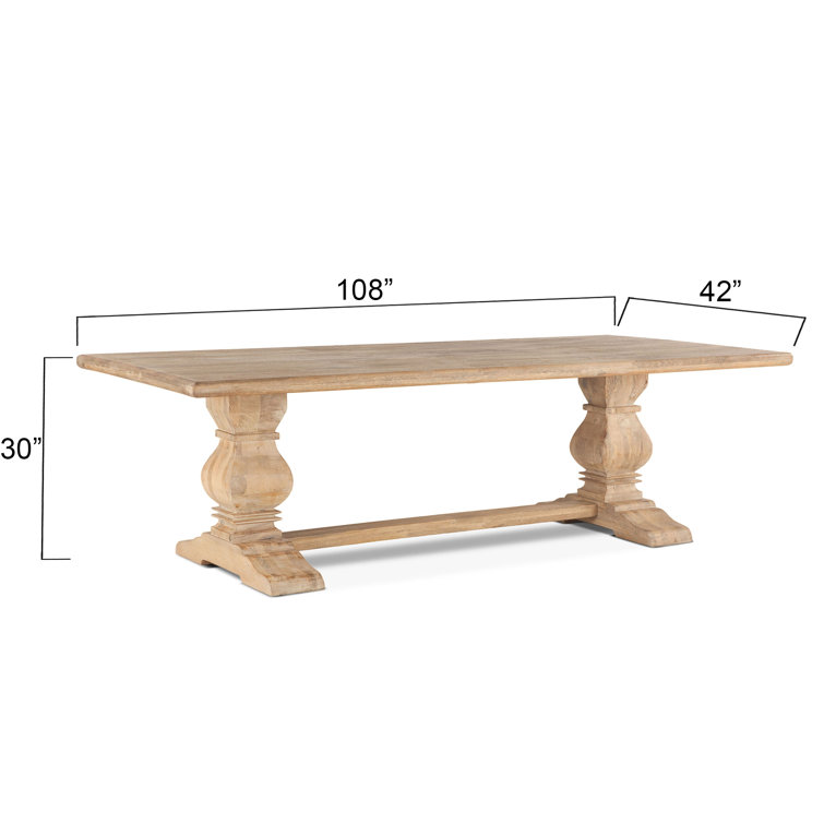 Antique Oak 108" Reclaimed Wood Farmhouse Dining Table