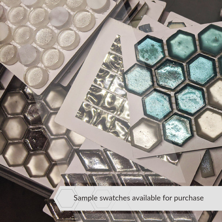 12" x 12" Mixed Gray Glass Penny Round Mosaic Tile