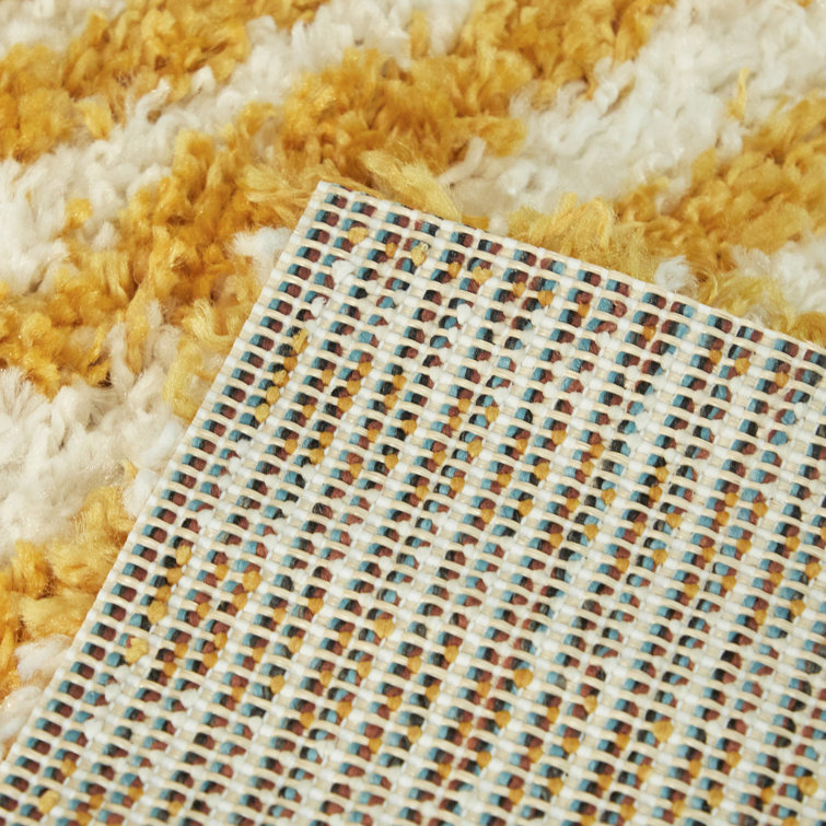 Sundance Striped Shag Area Rug 5' x 7' Orange Synthetic