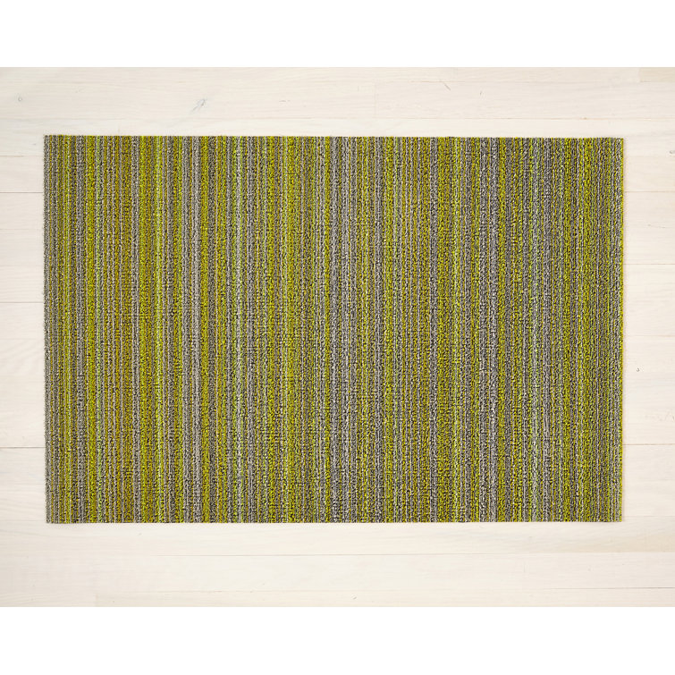 Chilewich Skinny Stripe Citron Modern Outdoor Vinyl Mat