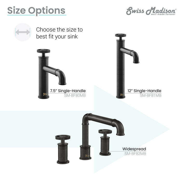 Avallon Matte Black Double-Handle Widespread Bathroom Faucet