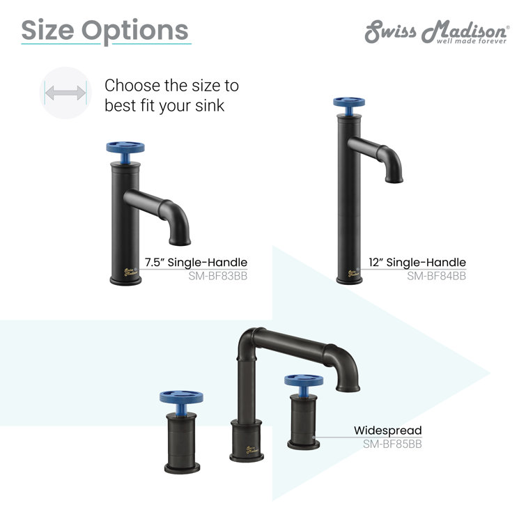 Matte Black and Blue Single-Handle Bathroom Faucet