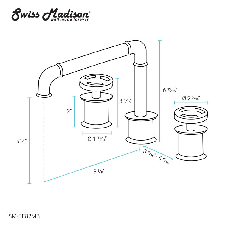 Avallon Matte Black Double-Handle Widespread Bathroom Faucet
