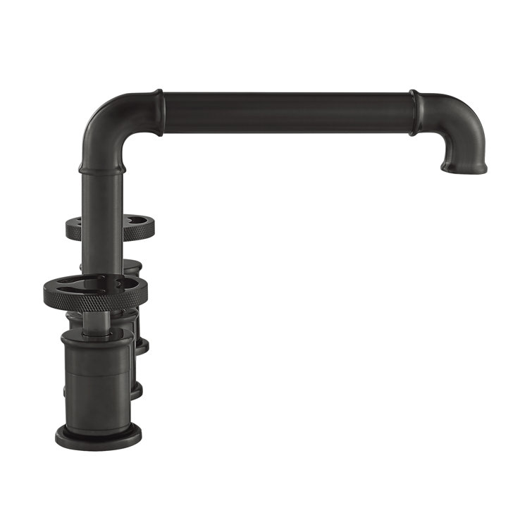 Avallon Matte Black Double-Handle Widespread Bathroom Faucet