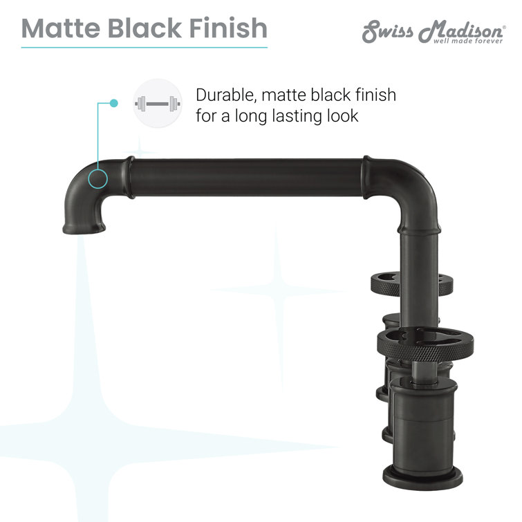 Avallon Matte Black Double-Handle Widespread Bathroom Faucet