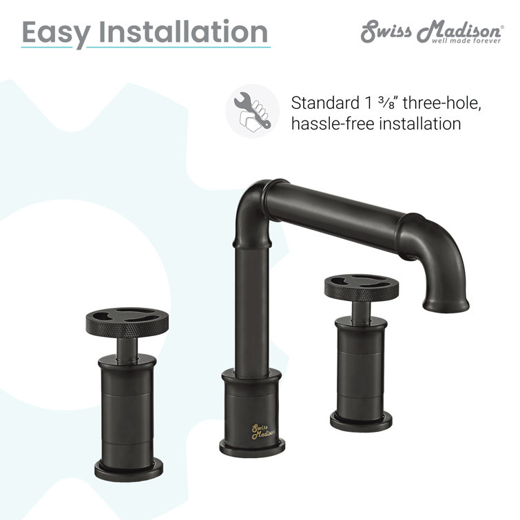 Avallon Matte Black Double-Handle Widespread Bathroom Faucet