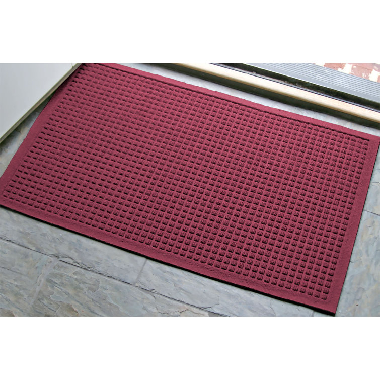 Bordeaux Rubber Outdoor Door Mat with Cube Pattern