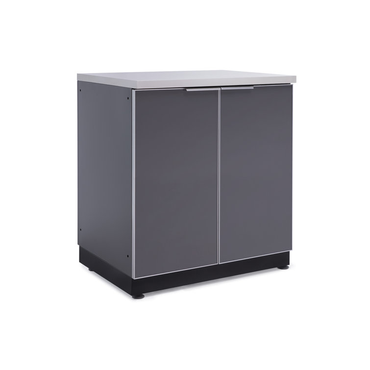 Slate Gray Aluminum Outdoor Kitchen 2-Door Cabinet Base