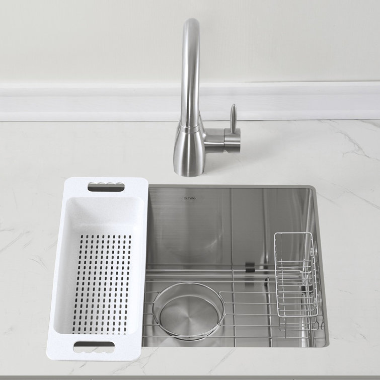 23'' Brushed Stainless Steel Single Bowl Undermount Kitchen Sink