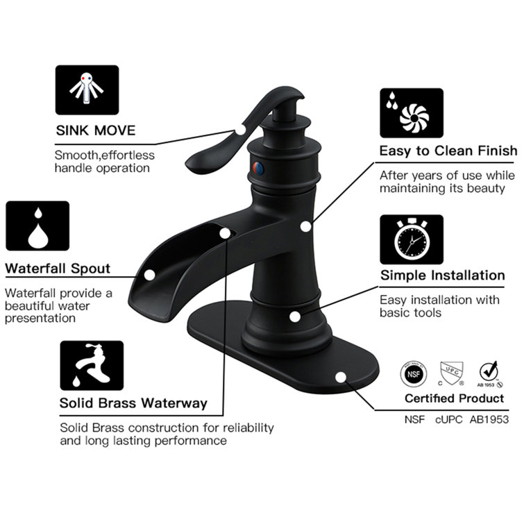 Matte Black Stainless Steel Low-Arc Bathroom Faucet with Lever Handle