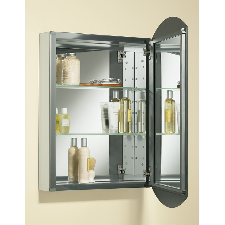 Archer 20" x 31" Frameless Aluminum and Glass Medicine Cabinet