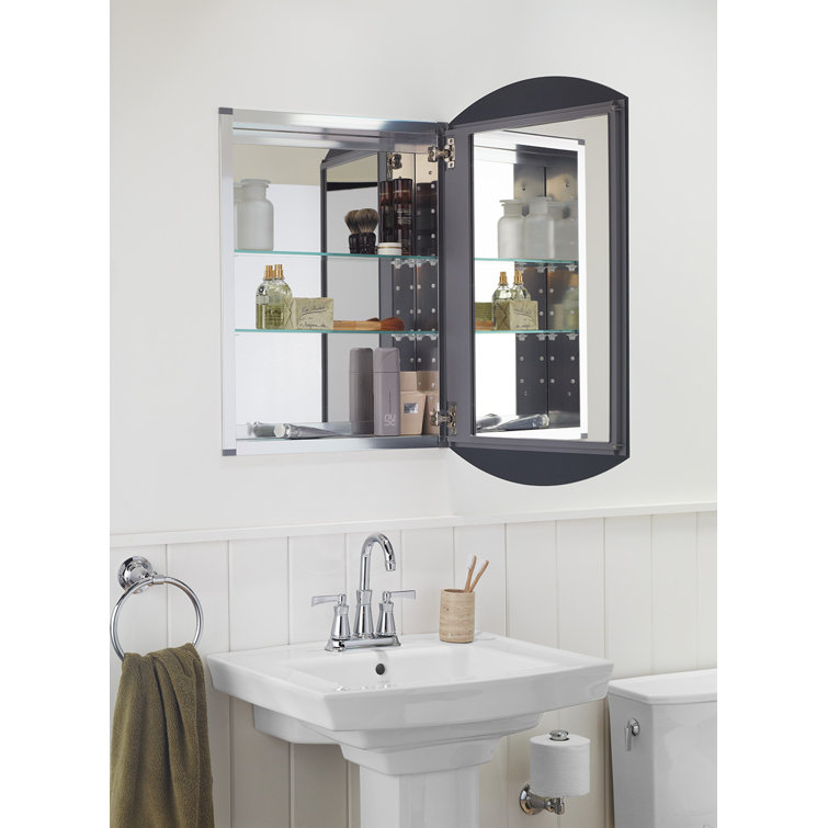 Archer 20" x 31" Frameless Aluminum and Glass Medicine Cabinet
