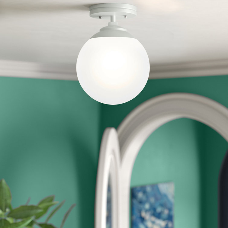 Hepburn Modern Matte White Globe Flush Mount with LED