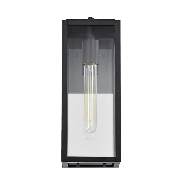 Black Steel 14.5" Dusk to Dawn Outdoor Wall Lantern