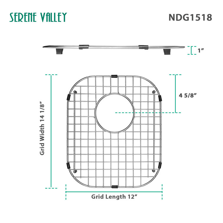 Heavy-Duty Stainless Steel Sink Protector with Rear Drain