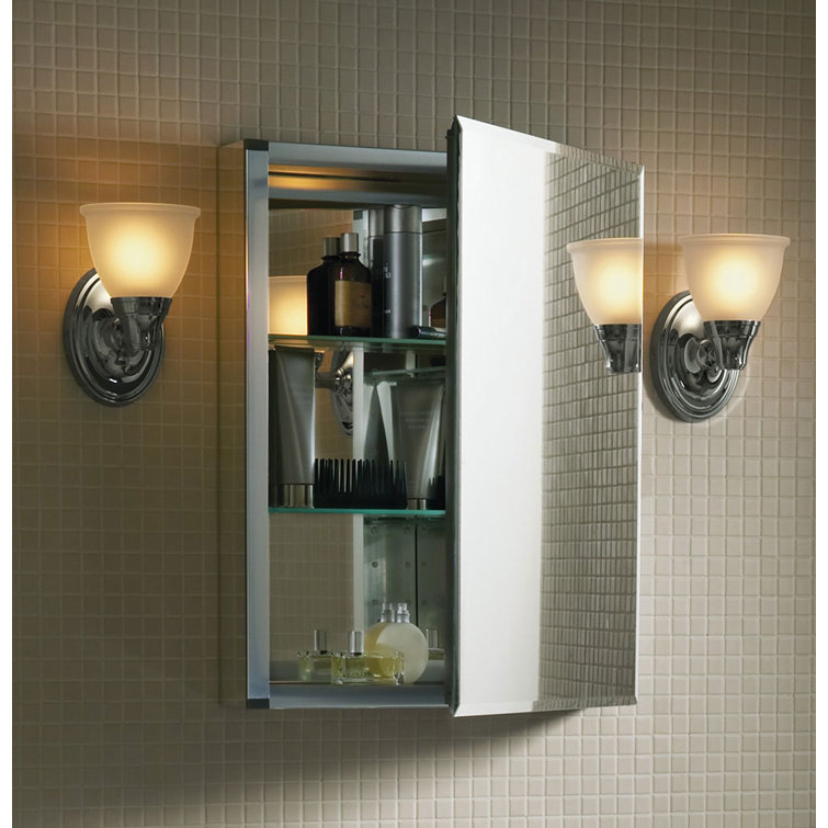 Elegant 20x26 Frameless Aluminum Medicine Cabinet with Adjustable Shelves