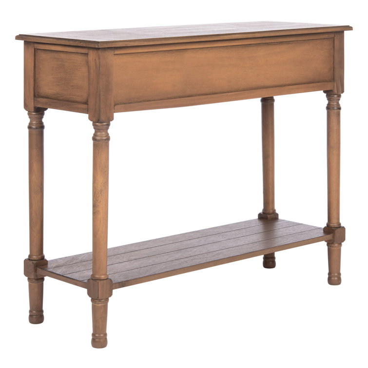 Primrose Warm Brown Wood & Metal Console Table with Storage