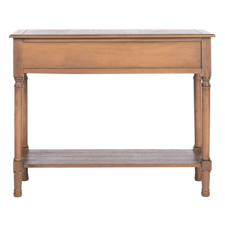 Primrose Warm Brown Wood & Metal Console Table with Storage