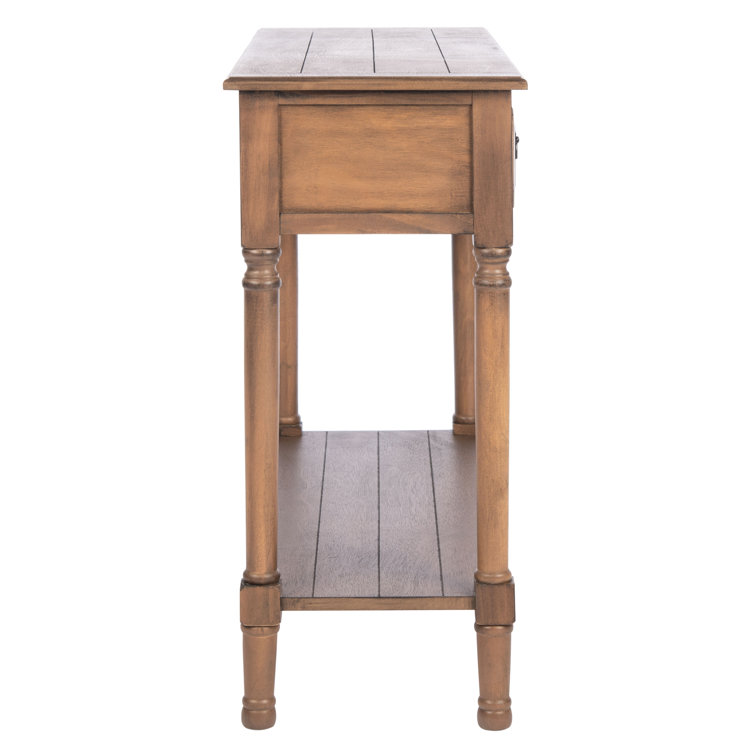 Primrose Warm Brown Wood & Metal Console Table with Storage