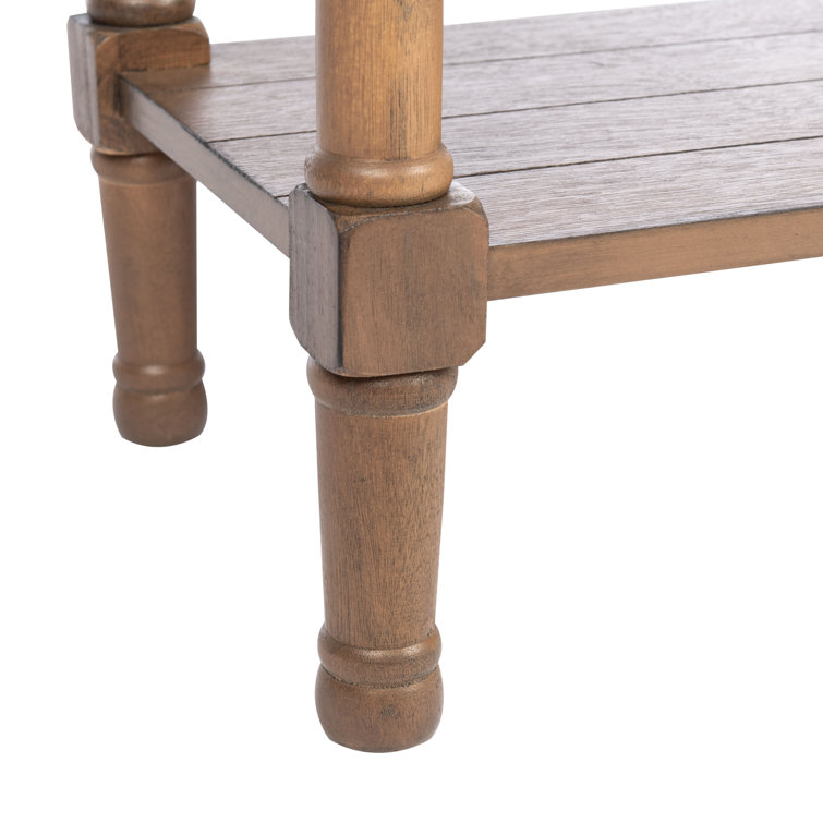 Primrose Warm Brown Wood & Metal Console Table with Storage