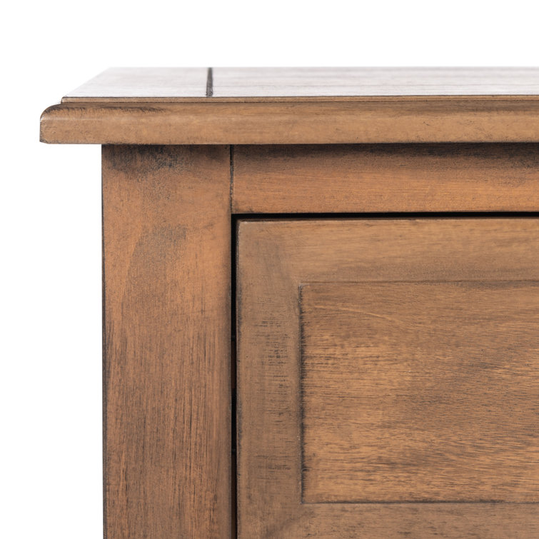 Primrose Warm Brown Wood & Metal Console Table with Storage