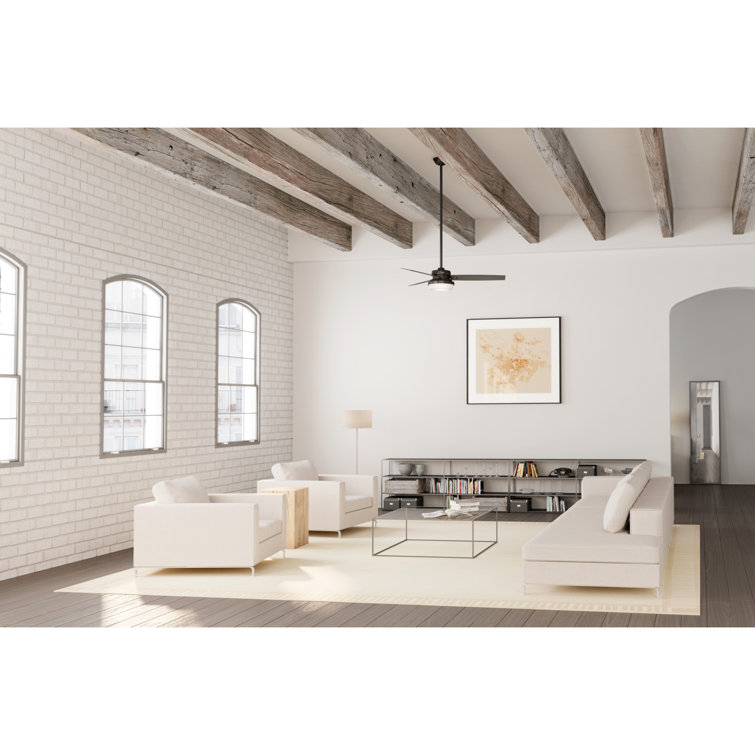 52" Bronze Ceiling Fan with LED Light and Remote