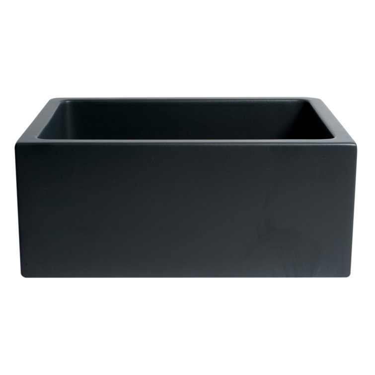 Matte Black 24'' Fireclay Farmhouse Single Bowl Sink