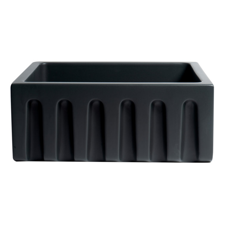 Matte Black 24'' Fireclay Farmhouse Single Bowl Sink