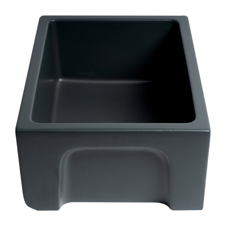 Matte Black 24'' Fireclay Farmhouse Single Bowl Sink