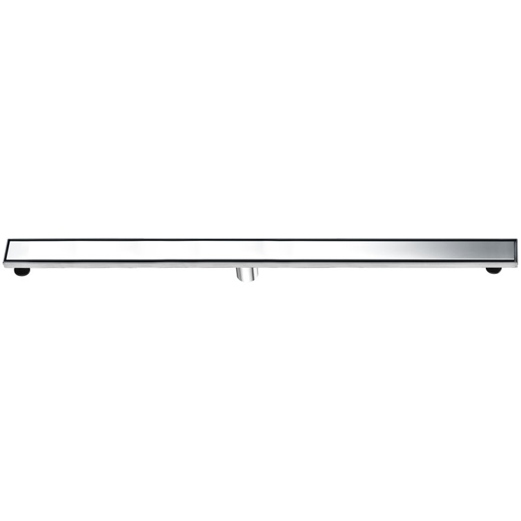 47" Polished Stainless Steel Linear Shower Drain with Solid Cover