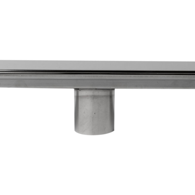 47" Polished Stainless Steel Linear Shower Drain with Solid Cover