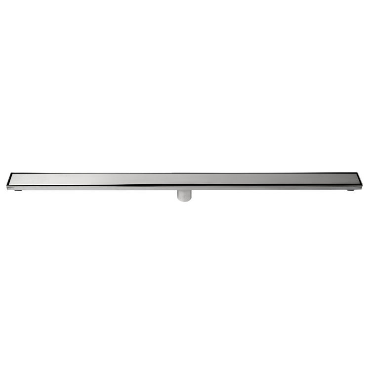 47" Polished Stainless Steel Linear Shower Drain with Solid Cover