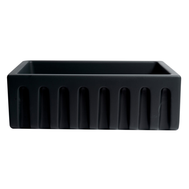 30" Black Matte Fireclay Farmhouse Single Bowl Kitchen Sink