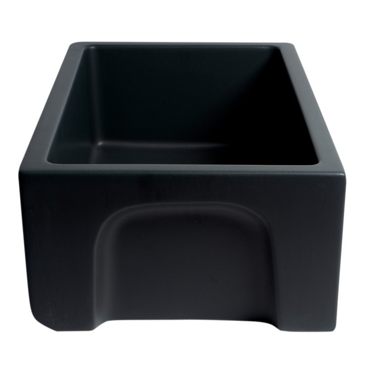 30" Black Matte Fireclay Farmhouse Single Bowl Kitchen Sink