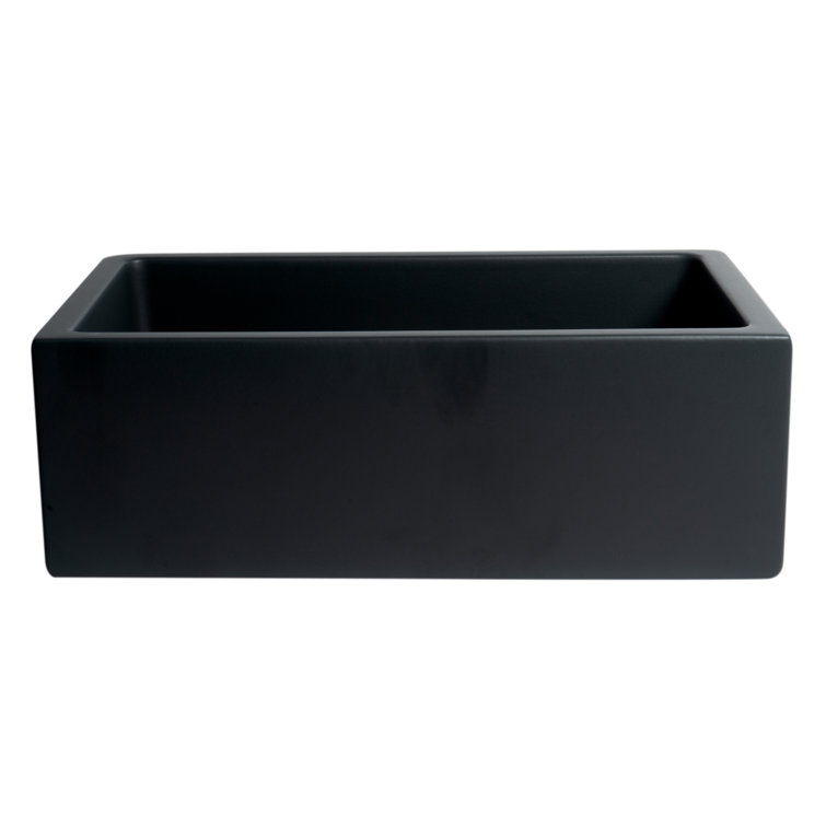 30" Black Matte Fireclay Farmhouse Single Bowl Kitchen Sink